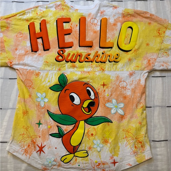 🍊 Disney World Orange Bird "HELLO SUNSHINE" Tie-Dye Spirit Jersey XS - Picture 9 of 10